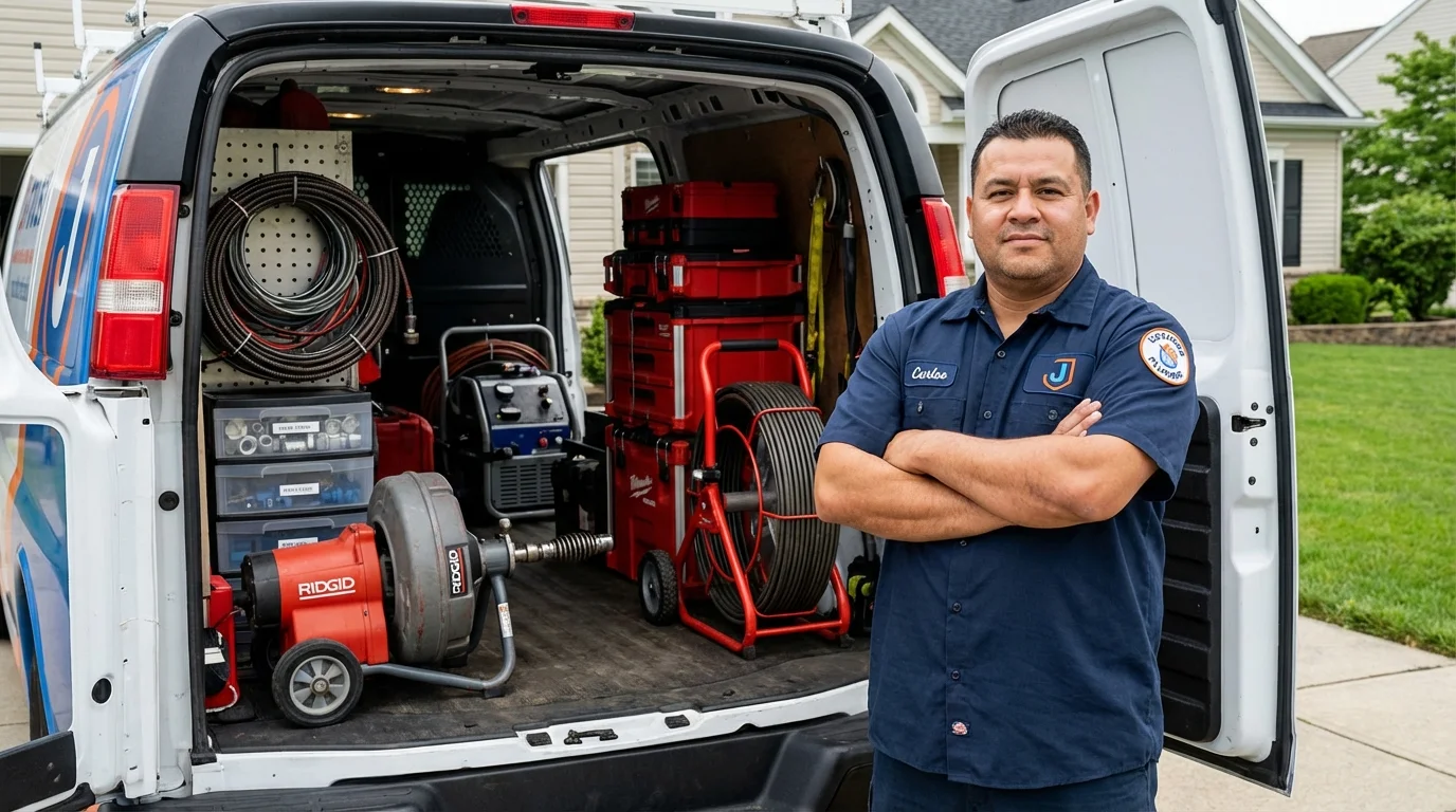 Professional drain cleaning equipment and Johns Plumbing LLC plumber in Incline Village