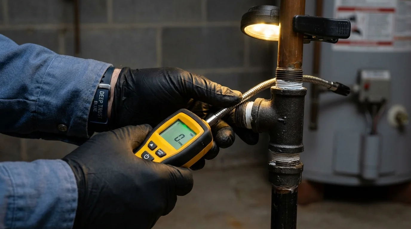 Gas leak detection with electronic sniffer by Johns Plumbing LLC in Incline Village