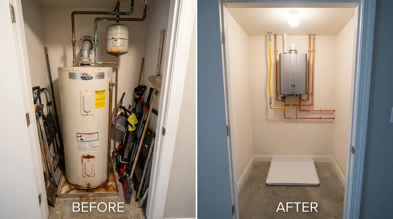 Tank water heater versus wall-mounted tankless unit comparison for Incline Village, NV homeowners
